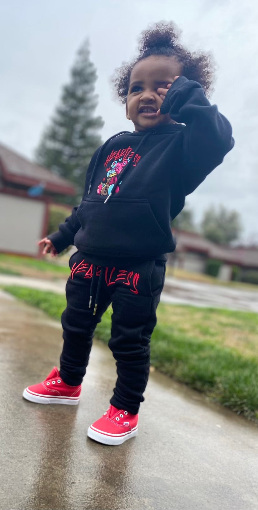 Black "Heartless Hustle" Kids Sweatsuit